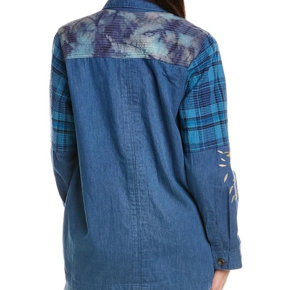 Johnny Was Moonlight Tie Dye Patchwork Military Jacket NWT Sz XL - Picture 2 of 2